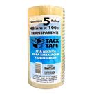Fita Adesiva Transparente 48mm x 100m c/ 5 Rolos de Alta Aderência Resistente - Tack Tape Fita Adesiva Transparente 48mm x 100m c/ 5 Rolos de Alta Aderência Resistente - Tack Tape