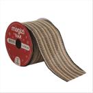 Fita Aramada Listrada Bege Marrom Laço Arranjo 63MM X 5M