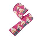 Fita Aramada Rosa com Coelhinhos Coloridos