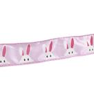 Fita Aramada Tecido C/ Costura Rosa com Coelhos Brancos