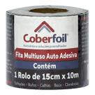 Fita Autocolante Manta Asfáltica 15cm x 10mts Cobertura Calhas Tapa Furos Vedação Telhado Telhas Rufos Contra Goteiras Umidade Residencial Industrial