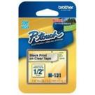 Fita Brother M-131 12mm Preto/Transparente