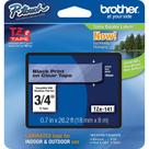 Fita Brother TZe141 de 3/4 polegadas preta sobre transparente para P-touch