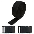 Fita Cadarço 25mm 1mt Com 2 Fechos Fivela Engate Rápido P/ Mochilas Bolsas Bags Malas