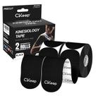 Fita cinesiológica CKeep 2 rolos, algodão, sem látex, 5 cm de largura