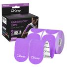 Fita cinesiológica CKeep 2 rolos, algodão, sem látex, roxa
