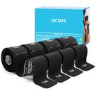 Fita cinesiológica OK TAPE 4 rolos 5cm x 5m preta