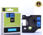 Fita Compatível Dymo D1 43616 Azul Letra Preta 6mm