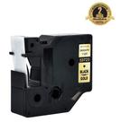 Fita Compatível Dymo D1 53723 Dourada Letra Preta 24mm
