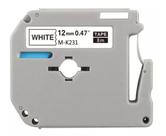 Fita Compativel Rotulador MK231 12mm Branco Masterprint