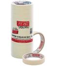 Fita Crepe 18mm x 50m Uso Geral Pintura Adere kit 12un