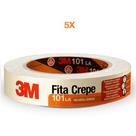 Fita crepe 24mm x 50mt 3m uso geral caixa pintura kit 5 pçs