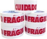 Fita Cuidado Frágil 48mm 50 Metros Gruda Bem Kit 05 Unidades