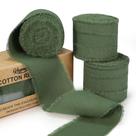 Fita de algodão com franjas Keypan Green, 4 cm x 13,7 m, pacote com 3