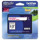 Fita de etiqueta Brother Genuine P-Touch TZE-232 8m vermelha sobre branco