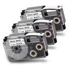 Fita de etiqueta de reposição Pristar XR-18WE para Casio 18mm, pacote com 3