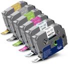 Fita de etiqueta Labelwell, pacote com 6, 12 mm, 0,47, laminada, multicolorida