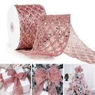 Fita de glitter com fio em ouro rosa MAYREEL 6 cm x 9 m