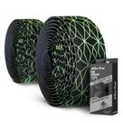 Fita de guiador de bicicleta ALIEN PROS Carbon Fiber preta verde