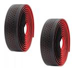 Fita De Guidão Velo Pu Com Gel Preto E Vermelho Vlt-5079