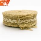 Fita de Juta 4cm x 4,5m para Laços Presente Artesanato Decoração Rústica Natural Ideal para Embalagens DIY Festas e Lembrancinhas