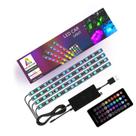 Fita de LED Fita LED de Carro Tuning USB Colorida RGB 12W Controle com App Decorlaser Preto