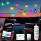 Fita de Luzes LED Smart WiFi com 25 Lâmpadas - 15m - Tuya - Decoração de Jardim Fita de Luzes LED Smart WiFi com 25 Lâmpadas - 15m - Tuya - Decoração de Jardim