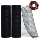Fita de malha decorativa TONIFUL 10 cm x 9 m preta (2 rolos)