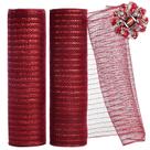 Fita de malha decorativa TONIFUL 10 polegadas Claret 10m - 2 rolos Fita de malha decorativa TONIFUL 10 polegadas Claret 10m - 2 rolos