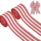Fita de Natal com fio Whaline White Red 2,5 cm x 11 m