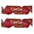 Fita de natal merita vermelho/dourado 63mm peça