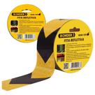 Fita de Sinalização Refletiva 50mmx5m Amarelo e Preto