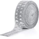 Fita de strass Diamond Bling Wrap de 10 jardas WILLBOND Silver Fita de strass Diamond Bling Wrap de 10 jardas WILLBOND Silver