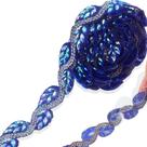 Fita de strass PEARLY JUN Blue Crystal 2m autoadesiva