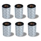Fita de transferência térmica para código de barras Techbarco 110 mm x 300 m preta, 6 rolos