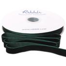 Fita de veludo Ribbli verde escuro, bobina de 1,6 cm x 23 m