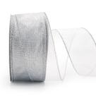 Fita decorativa ALTIER 6,4 cm x 36,5 m Fita prateada com fio