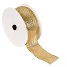 Fita decorativa aramada em linho dourado Grillo 4 cm x 9 metros Fita decorativa aramada em linho dourado Grillo 4 cm x 9 metros