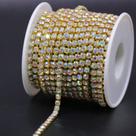 Fita decorativa com acabamento Jerler 4,0 mm, strass de cristal, 9,1 m