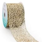 Fita decorativa CT CRAFT LLC 6,35 cm x 9,1 m em ouro champanhe Fita decorativa CT CRAFT LLC 6,35 cm x 9,1 m em ouro champanhe