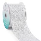 Fita decorativa CT CRAFT LLC 6,4 cm x 9,1 m prateada com glitter