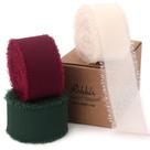 Fita decorativa de 1 polegada x 22 m de seda de chiffon desgastada