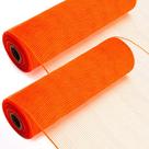 Fita decorativa de malha laranja de 25 cm x 9 cm, 2 rolos