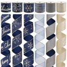 Fita decorativa DINDOSAL azul marinho dourado 6 rolos 6,1 m
