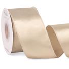 Fita decorativa: fita de cetim com fio 6,35 cm x 18,3 cm, champanhe