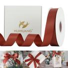 Fita decorativa HUIHUANG Satin 2,5 cm x 46 m Vermelha Ferrugem