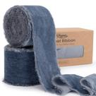 Fita decorativa Keypan Dusty Blue Velvet 6 jardas e 6,5 cm de largura
