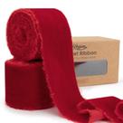 Fita decorativa Keypan Velvet 6,4 cm x 5,5 m vermelha desgastada