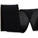 Fita decorativa LaRibbons de linho preto com fio 6,35 cm x 11 m