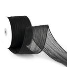 Fita decorativa MAYREEL 2,5" preta com fio transparente de 10 jardas